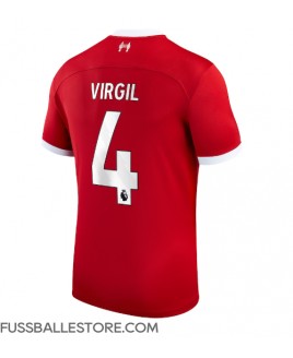 Günstige Liverpool Virgil van Dijk #4 Heimtrikot 2023-24 Kurzarm
